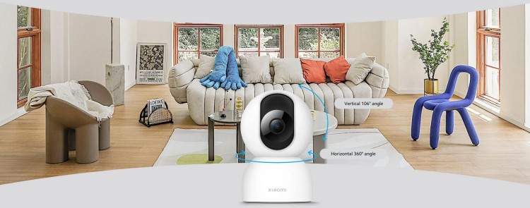 Obrotowa kamera domowa Xiaomi C400 z wykrywaniem ludzi przez AI