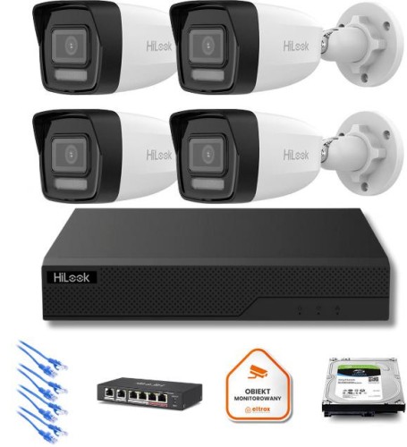 zestaw monitoringu hilook 4 kamery ip z rejestratorem